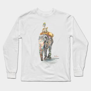 Dodo rides an elephant mug teeshirt sticker magnet apparel Long Sleeve T-Shirt